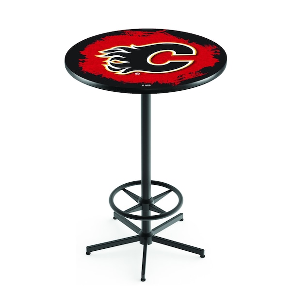 42" Black Calgary Flames Pub Table